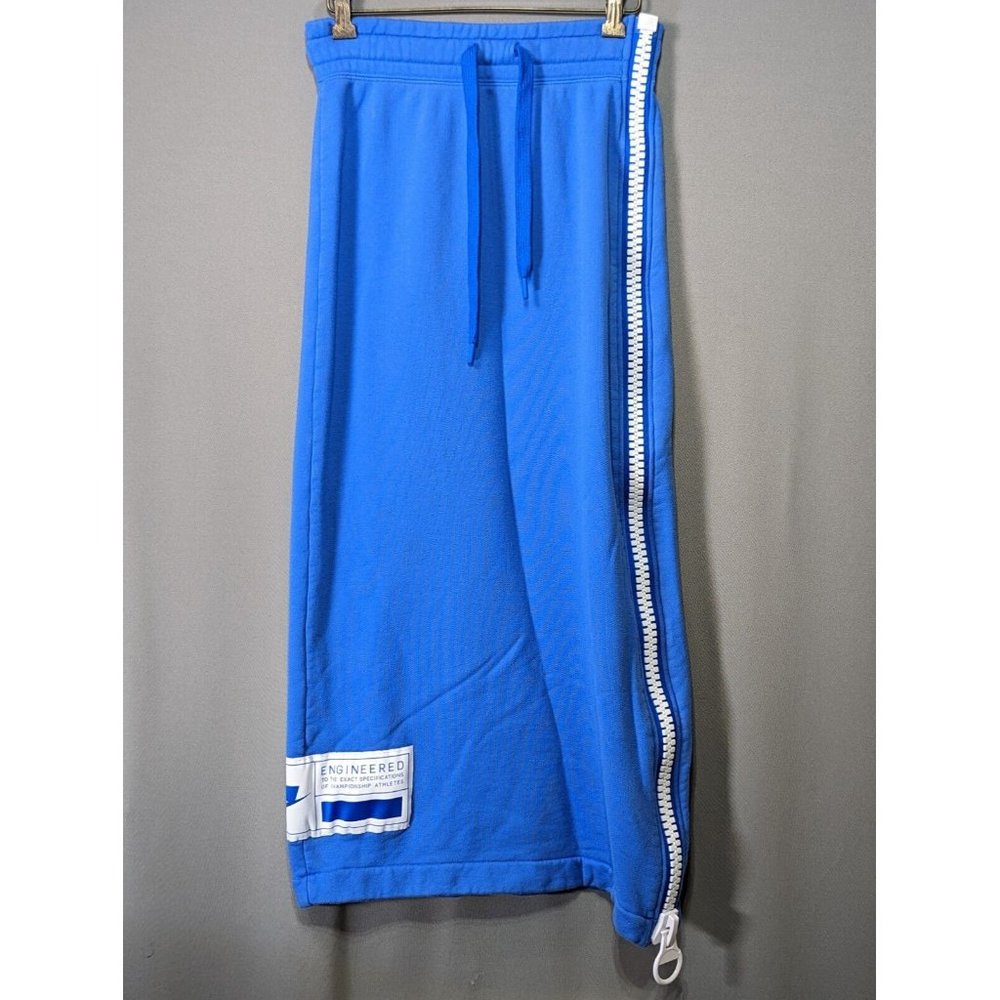 Nike Sportswear Womens Fleece Long Skirt Blue Chunky Zipper Sport Streetwear XS